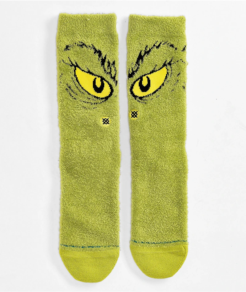 Stance x The Grinch DaGrinch Fuzzy Green Crew Socks