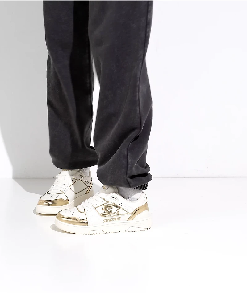 Starter Fast Break White & Gold Shoes