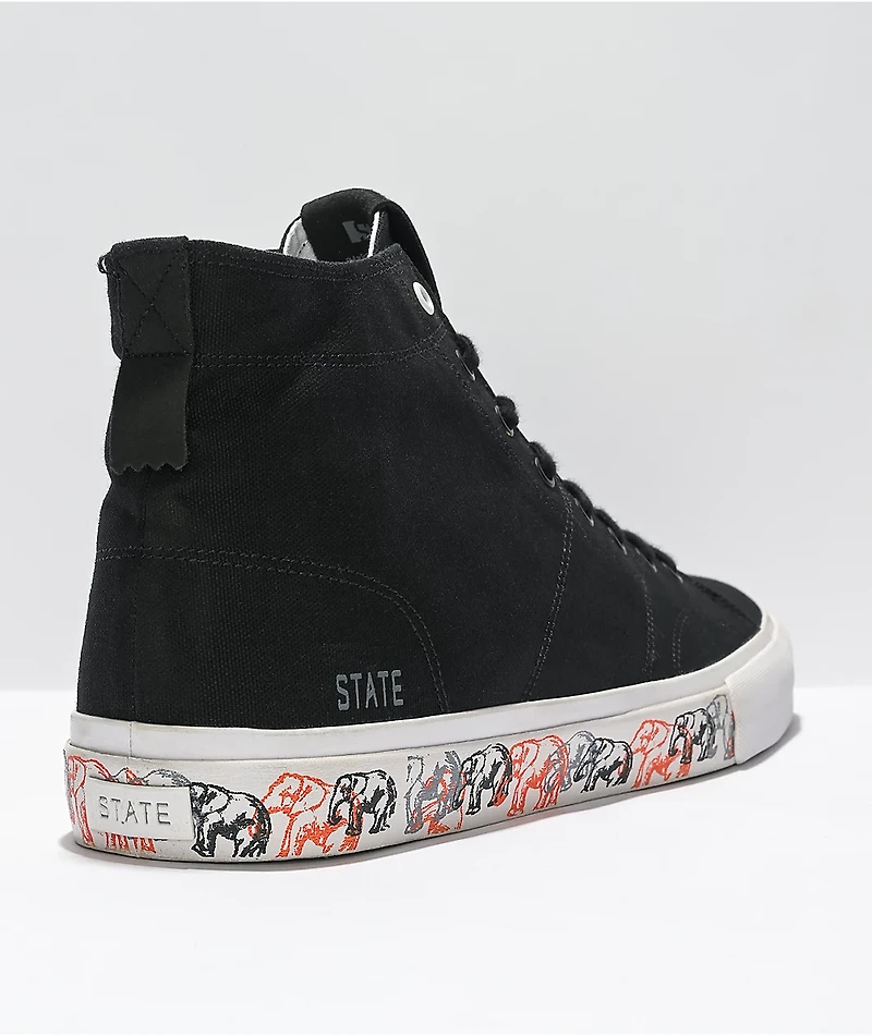 State Bushwick Black & White Elephant Skate Shoes