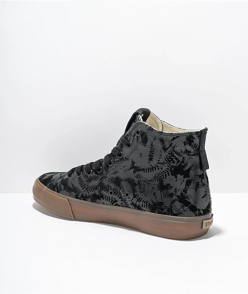 State Bushwick Black Leaf Camo Suede Skate Shoes