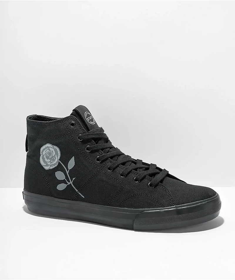 State Bushwick Rose Black Canvas Skate Shoes