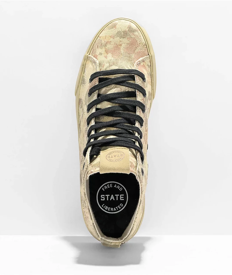 State Bushwick Sand Leaf Camo Canvas Skate Shoes