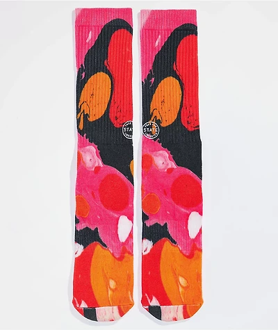 State Pink Marble Crew Socks