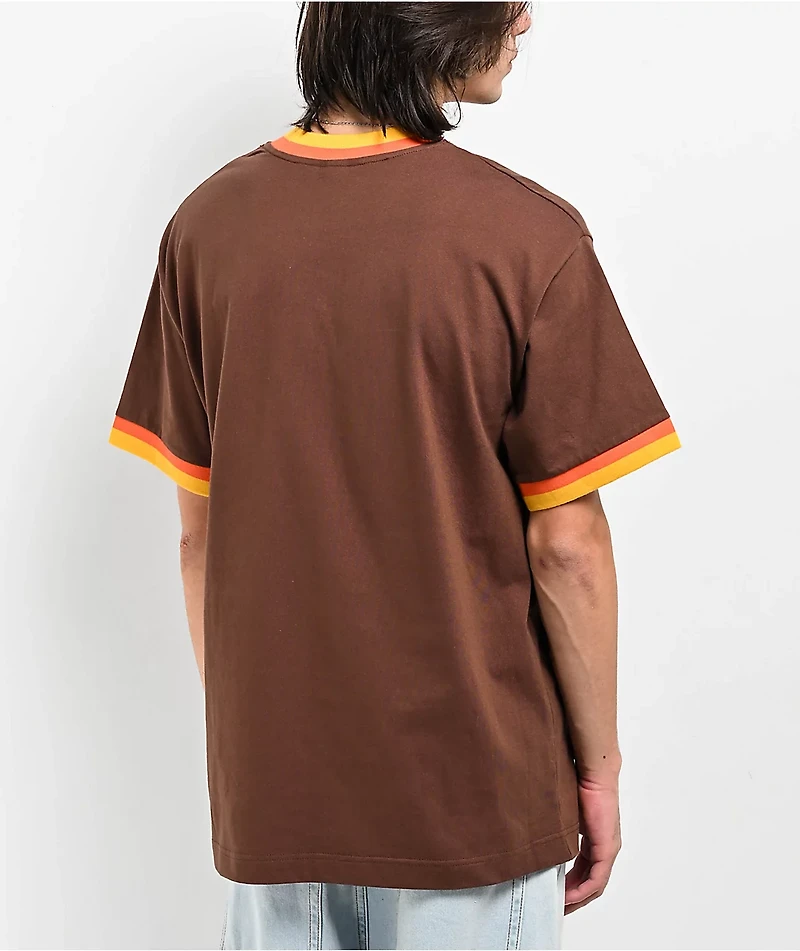 Staycoolnyc 70s Brown & Orange Ringer T-Shirt