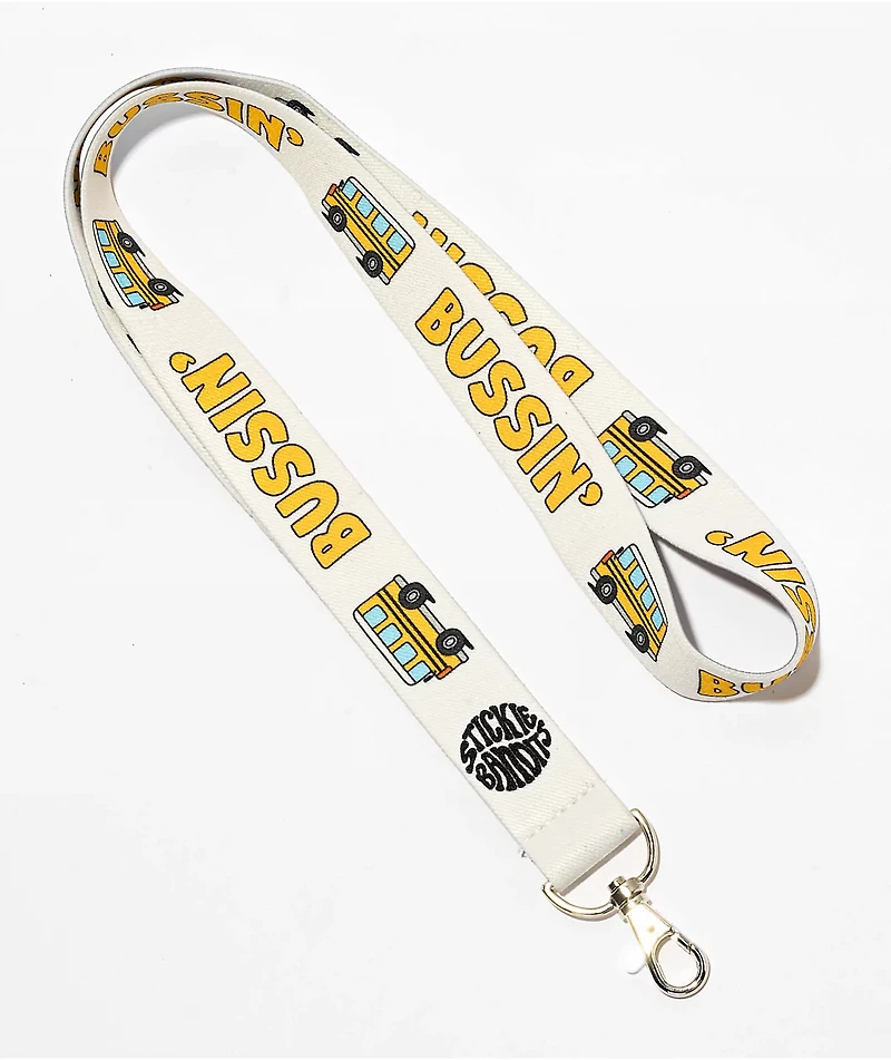 Stickie Bandits Bussin White & Grey Lanyard