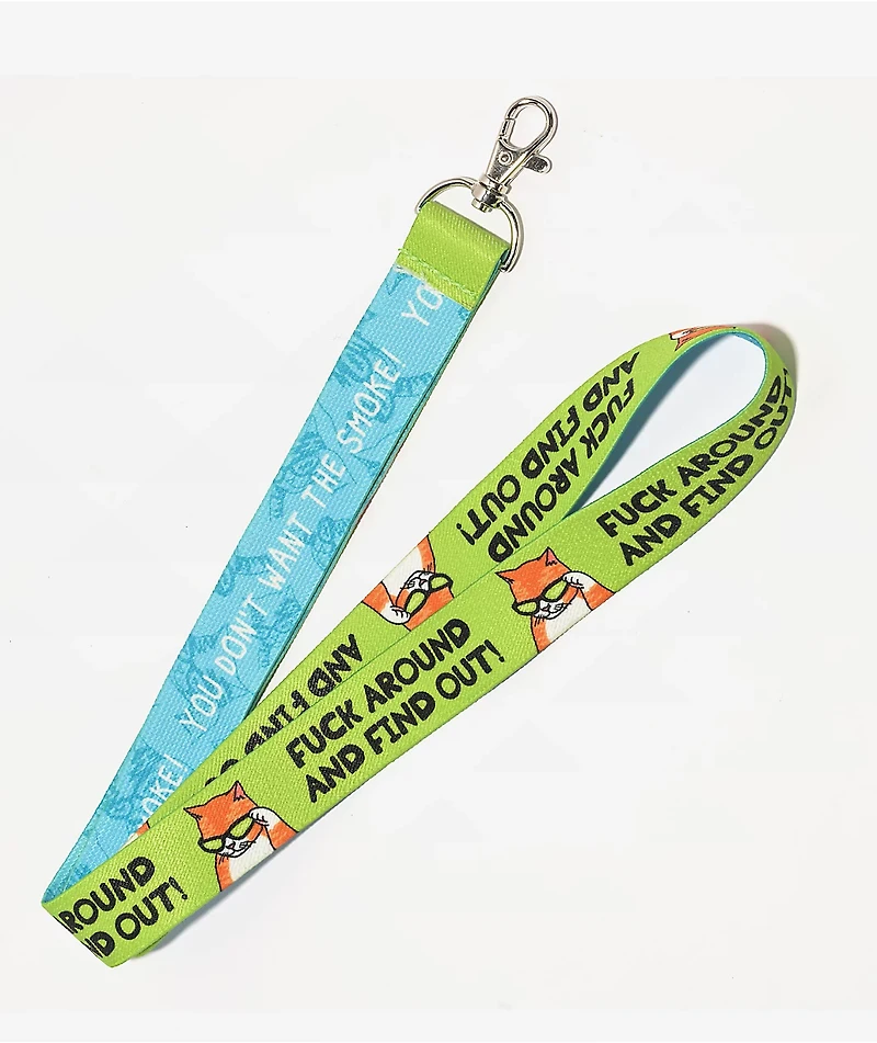 Stickie Bandits Find Out Blue & Green Lanyard