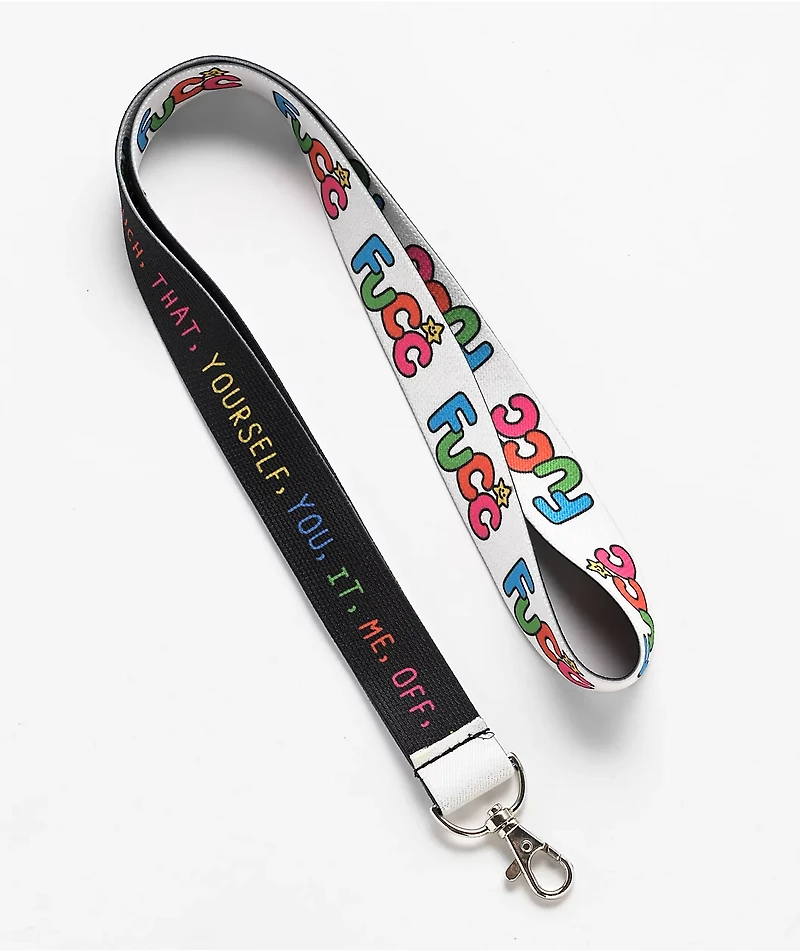 Stickie Bandits Fucc White & Black Lanyard