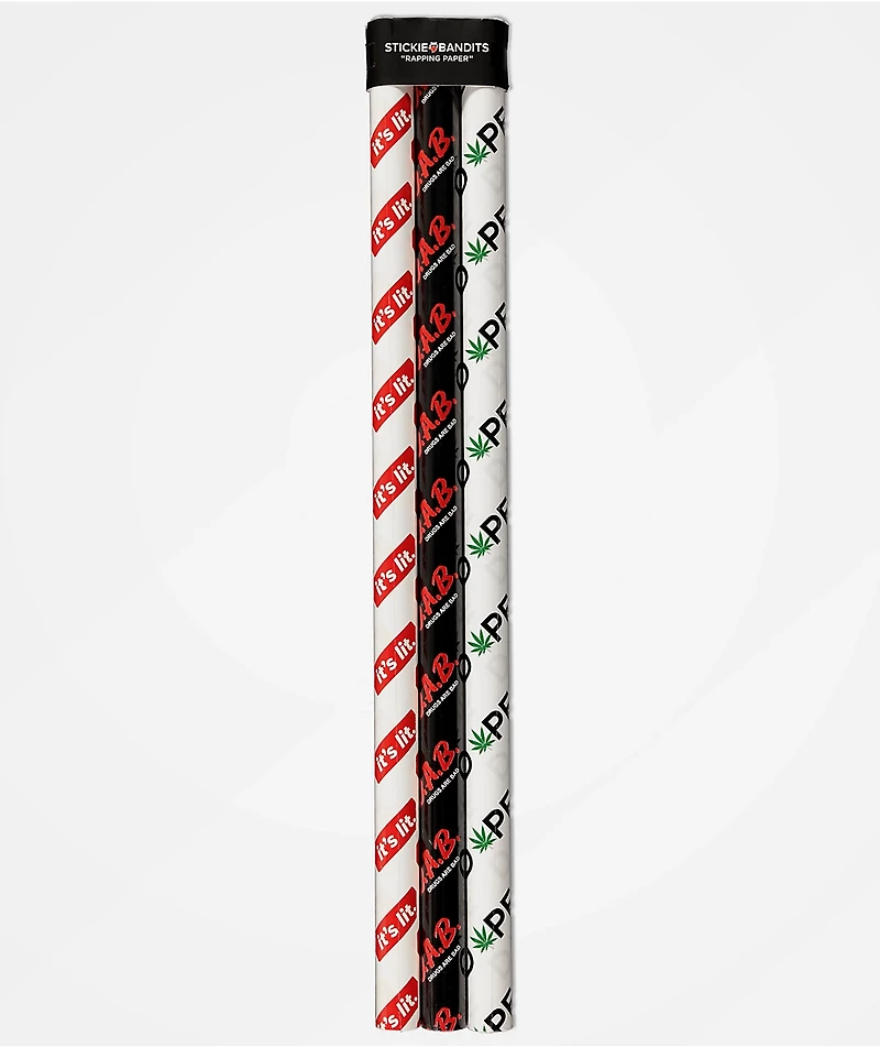 Stickie Bandits Lit 3 Pack Wrapping Paper