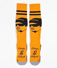 Stinky Creep & Crawl Orange Snow Crew Socks