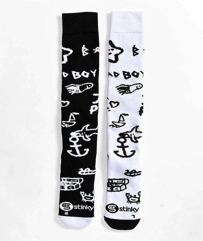 Stinky Socks Bad Boy Black & White Snowboard