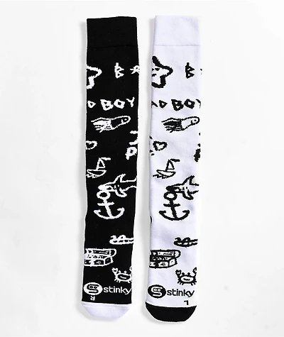 Stinky Socks Bad Boy Black & White Snowboard
