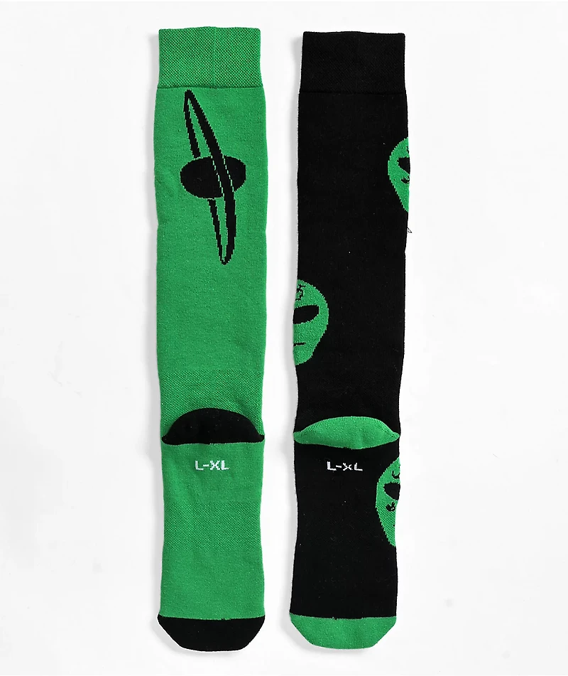 Stinky Socks On Their Way Green & Black Snowboard