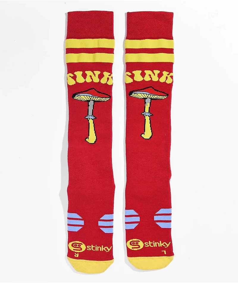 Stinky Socks Shrum Red & Yellow Snowboard Socks