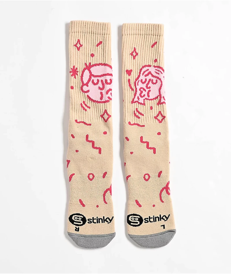 Stinky Socks x Ivan Pif Travis Mina Natural Crew