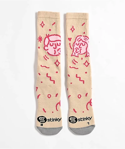 Stinky Socks x Ivan Pif Travis Mina Natural Crew