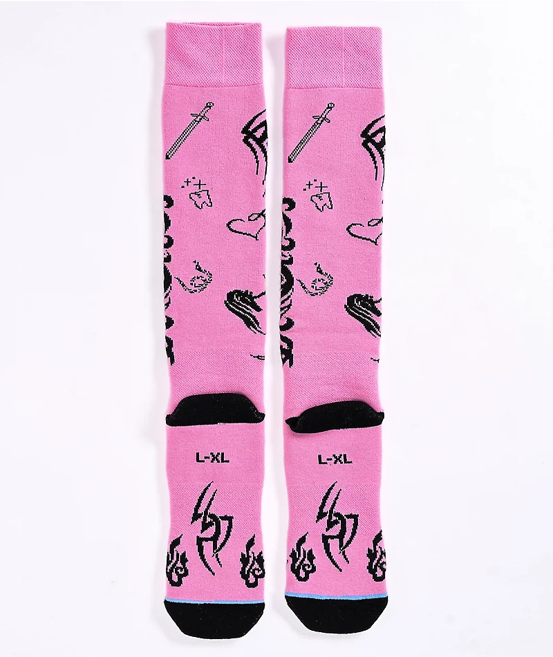 Stinky Socks x Jibgurl Pink Snowboard