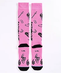 Stinky Socks x Jibgurl Pink Snowboard