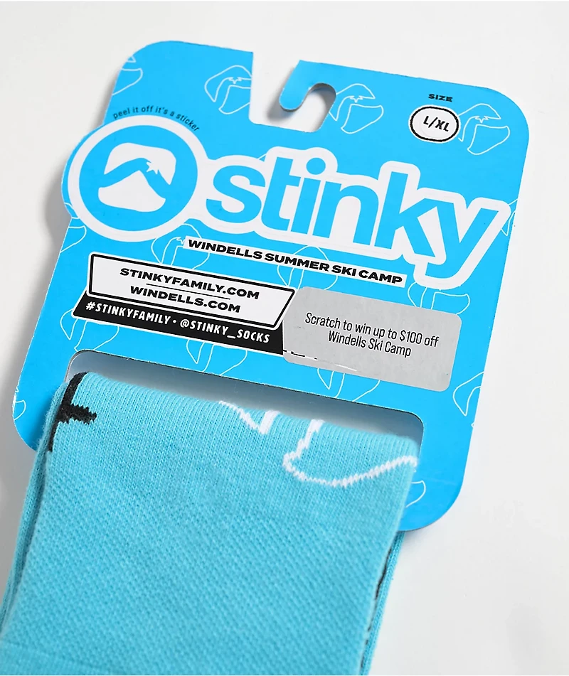 Stinky Socks x Windells Blue Snowboard Socks