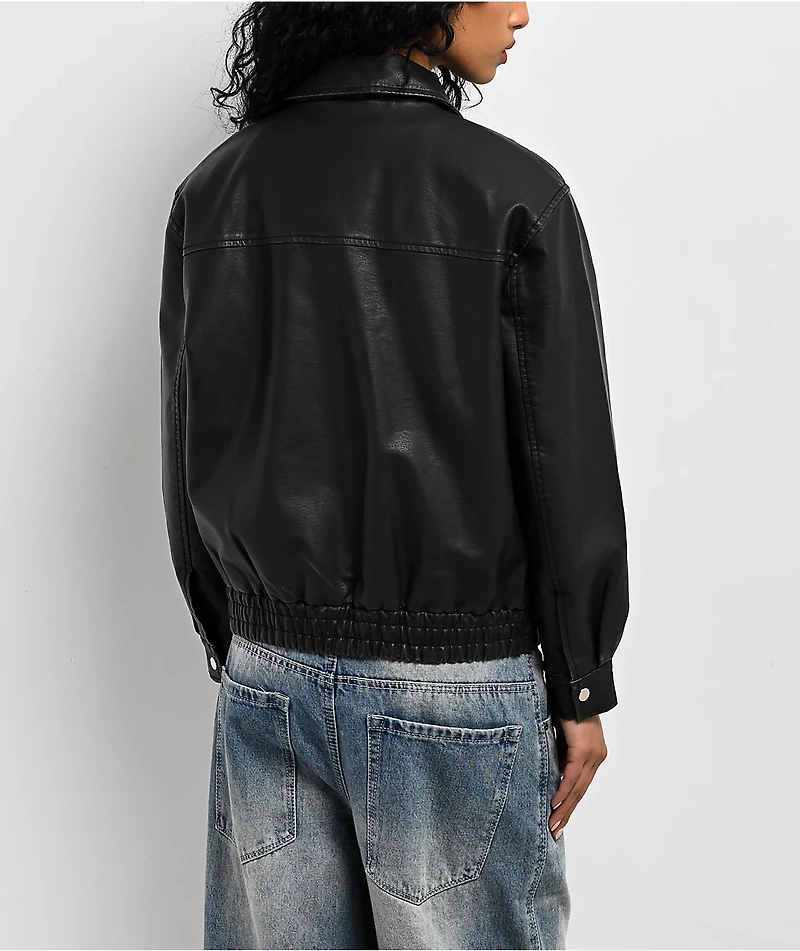 Stitch Fusion Black Bomber Jacket
