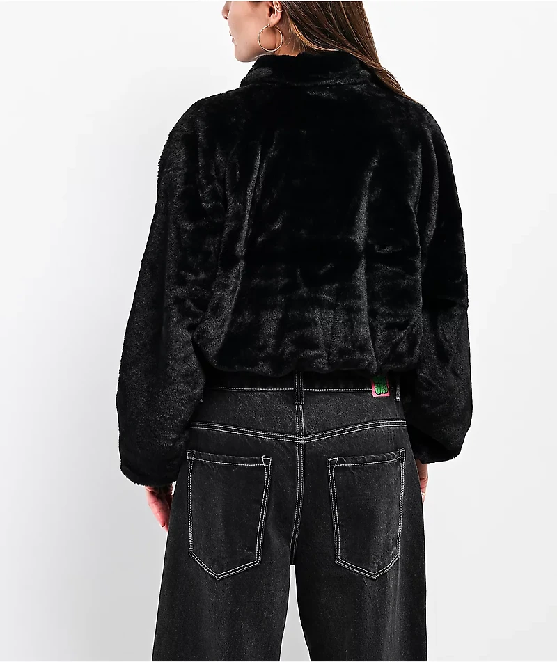 Stitch Fusion Black Faux Fur Zip Jacket