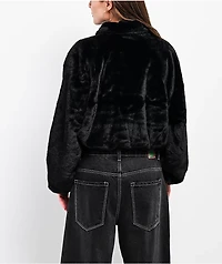 Stitch Fusion Black Faux Fur Zip Jacket