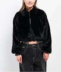 Stitch Fusion Black Faux Fur Zip Jacket