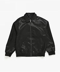 Stitch Fusion Distressed Black Bomber Jacket