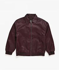 Stitch Fusion Distressed Burgandy Bomber Jacket