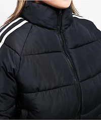 Stitch Fusion Stripe Black Crop Puffer Jacket