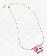 Stone + Locket Bestie Bears Gold Necklace