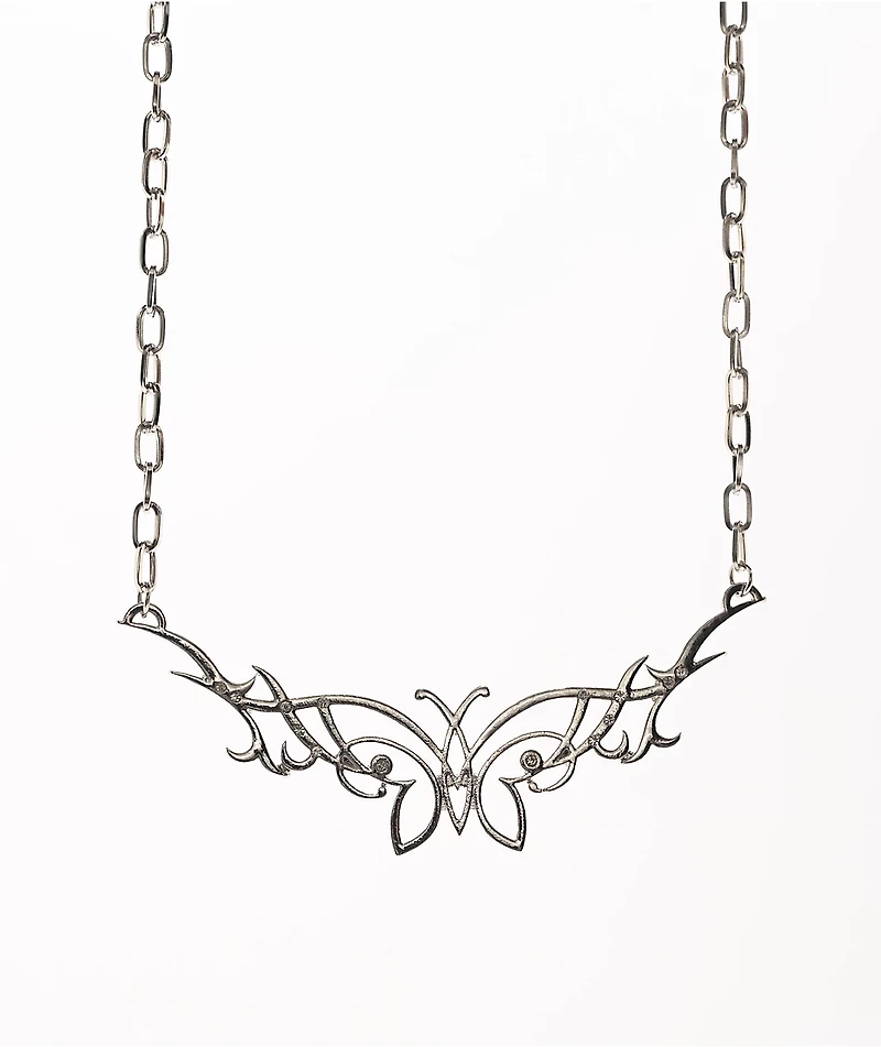Stone + Locket Butterfly Away 20" Necklace