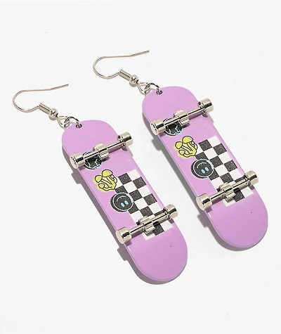 Stone + Locket Check Deck Earrings