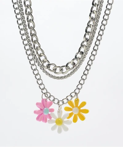 Stone + Locket Daisy 17" Chain Necklace