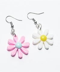 Stone + Locket Daisy Earrings