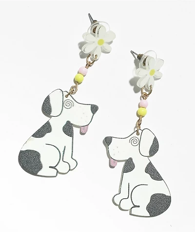 Stone + Locket Dazed Dog Earrings