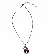Stone + Locket Devilish 8 Ball 18" Chain Necklace