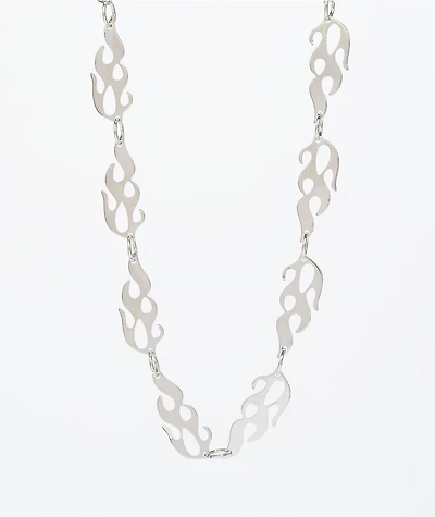 Stone + Locket Flame Pocket Chain Necklace