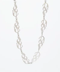 Stone + Locket Flame Pocket Chain Necklace