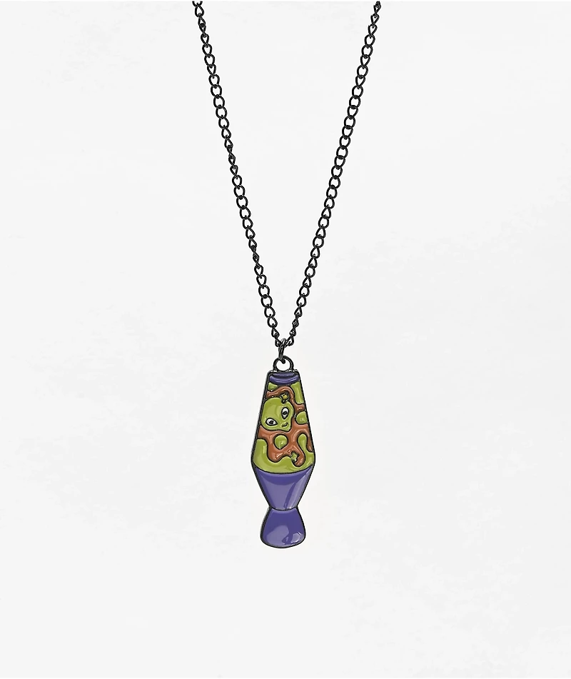 Stone + Locket Lava Lamp Charm Necklace
