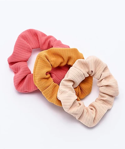 Stone + Locket Pink, Tan & Yellow 3 Pack Scrunchies