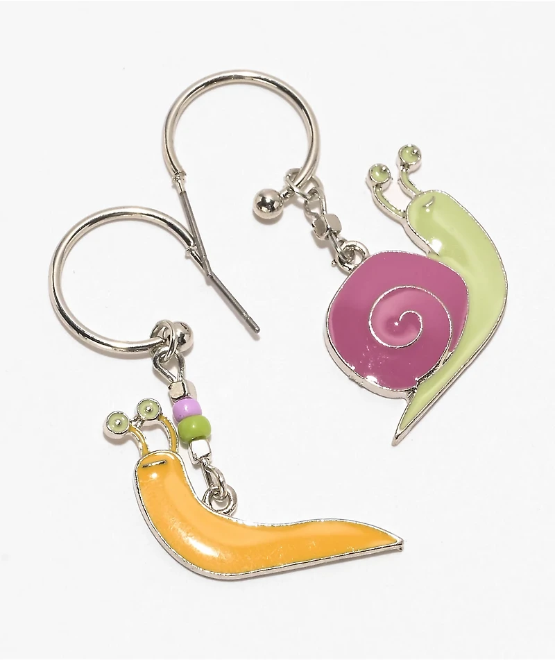 Stone + Locket Slugs And Snails Earrings