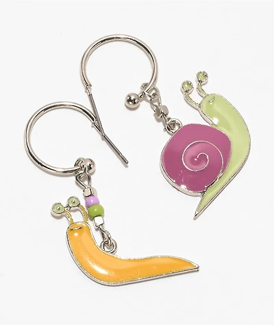 Stone + Locket Slugs And Snails Earrings