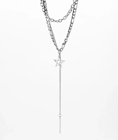 Stone + Locket Star 16" Layered Chain Necklace