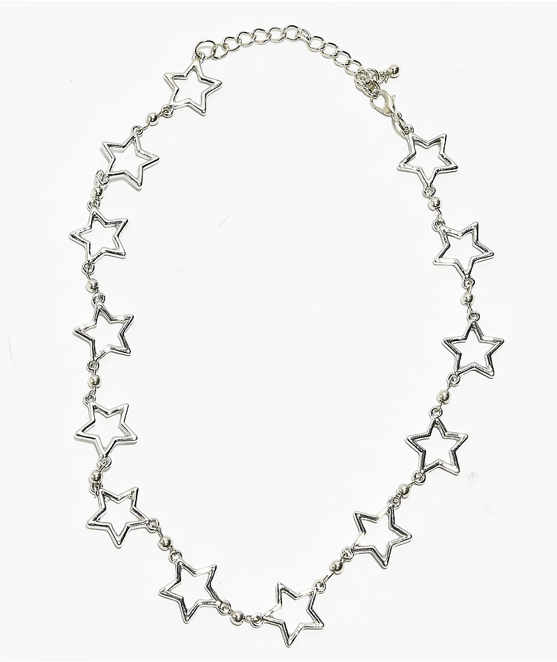 Stone + Locket Star Blazer Silver Necklace