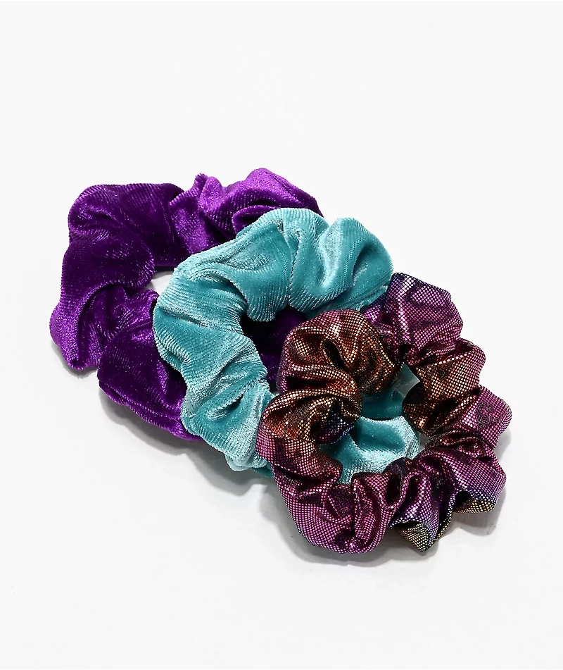 Stone + Locket Velvet & Metallic 3 Pack Scrunchies