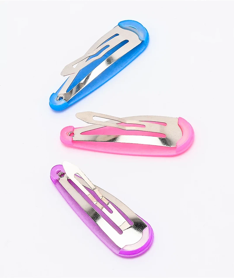 Stone + Locket Wide Matte 3 Pack Hair Clips
