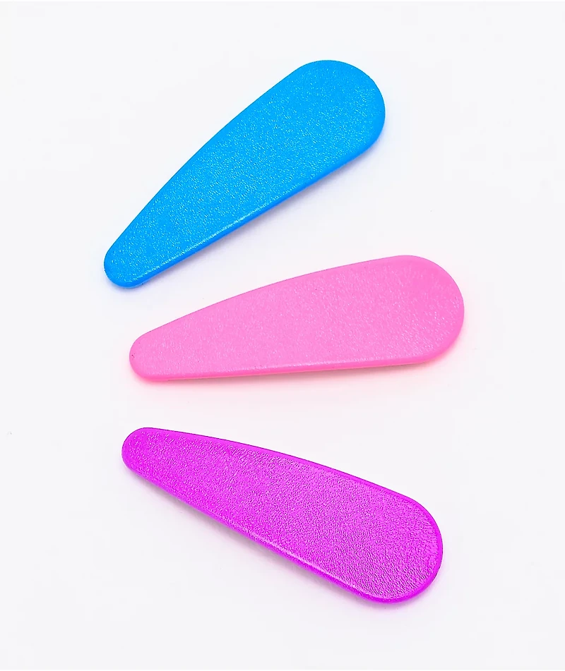 Stone + Locket Wide Matte 3 Pack Hair Clips