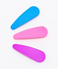 Stone + Locket Wide Matte 3 Pack Hair Clips
