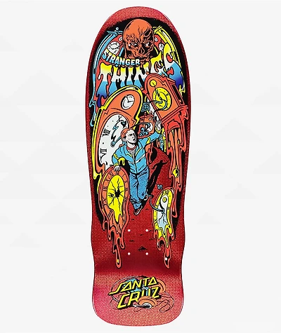 Stranger Things x Santa Cruz Grabke Max Melting Clock Glow In The Dark 9.7" Skateboard Deck