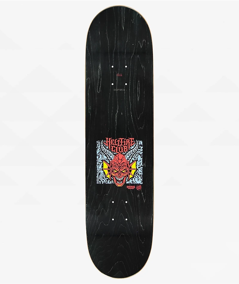Stranger Things x Santa Cruz Hellfire Club Glow In The Dark 8.25" Skateboard Deck